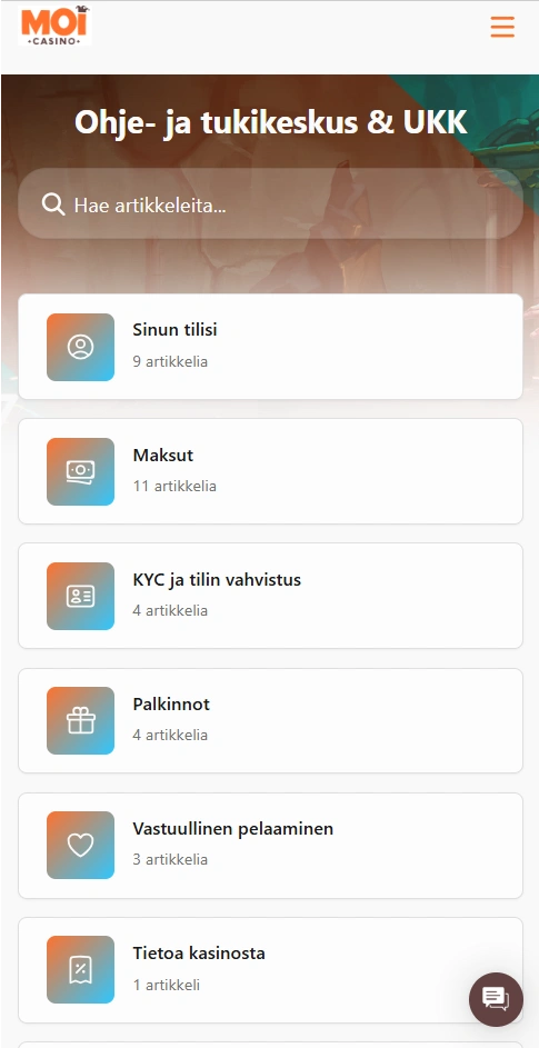 moi mobile support page